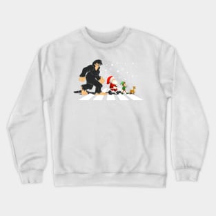 Sasquatch Santa Christmas Road Crewneck Sweatshirt